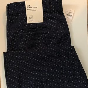 GAP Navy Dot Skinny Ankle Pants